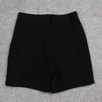New Fashion Bandage Shorts Casual Black Orange Bone Color Shorts The Clothing Company Sydney