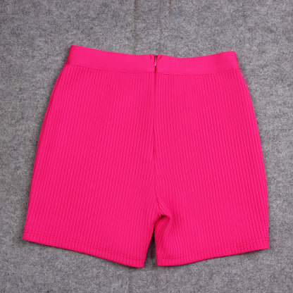 New Fashion Bandage Shorts Casual Black Orange Bone Color Shorts The Clothing Company Sydney