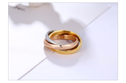 Classic 3 Rounds Ring Sets Women Stainless Steel Wedding Engagement Jewellery The Clothing Company Sydney