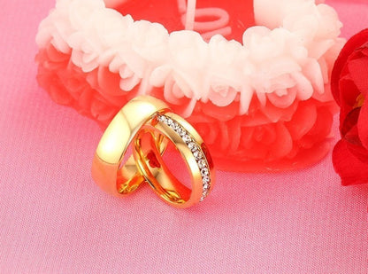 Gold Color Wedding Bands Women Men Stainless Steel Engagement Couple Anniversary Rings The Clothing Company Sydney