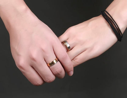 Gold Color Wedding Bands Women Men Stainless Steel Engagement Couple Anniversary Rings The Clothing Company Sydney