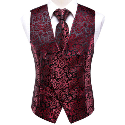 Men's Vests and Tie Business Formal Dresses Slim Vest 4piece Hanky cufflinks for Suit Blue Paisley Waistcoat The Clothing Company Sydney