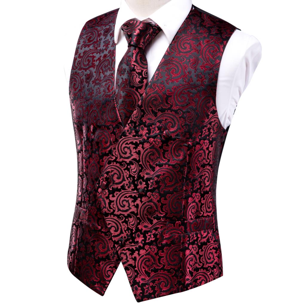 Men's Vests and Tie Business Formal Dresses Slim Vest 4piece Hanky cufflinks for Suit Blue Paisley Waistcoat The Clothing Company Sydney