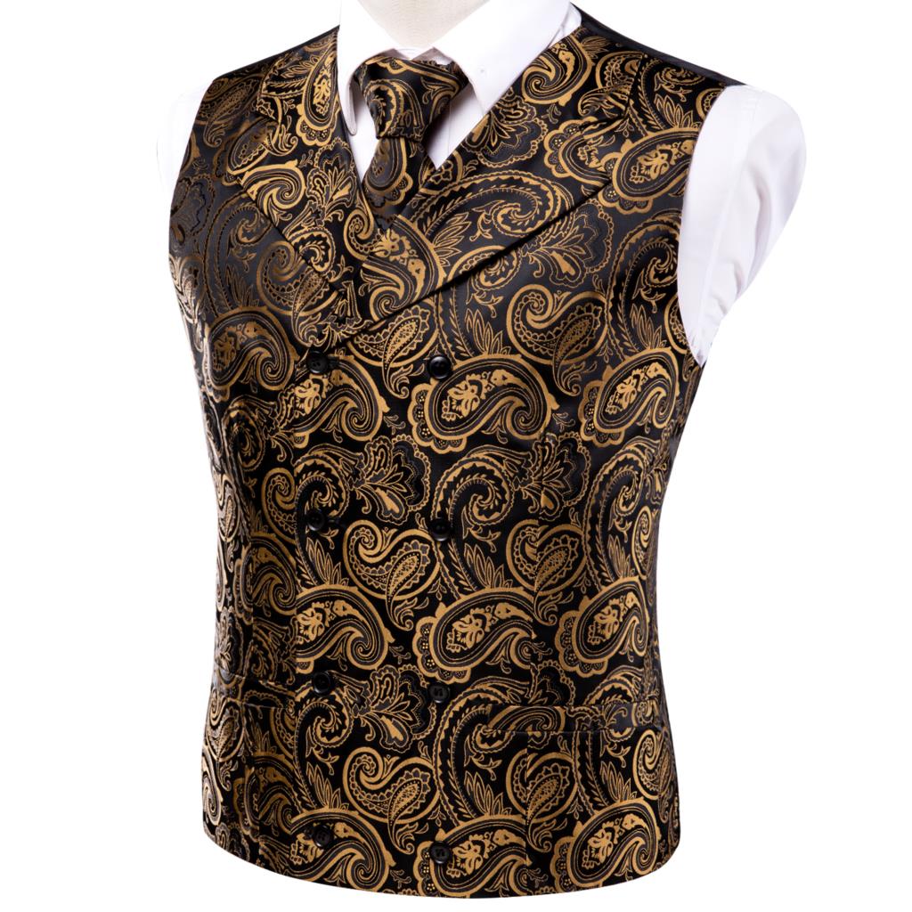 Men's Vests and Tie Business Formal Dresses Slim Vest 4piece Hanky cufflinks for Suit Blue Paisley Waistcoat The Clothing Company Sydney
