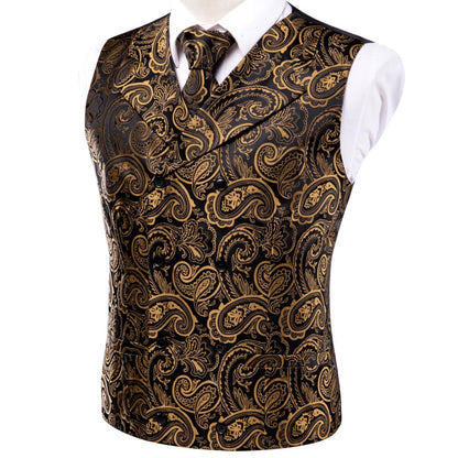 Men's Vests and Tie Business Formal Dresses Slim Vest 4piece Hanky cufflinks for Suit Blue Paisley Waistcoat The Clothing Company Sydney