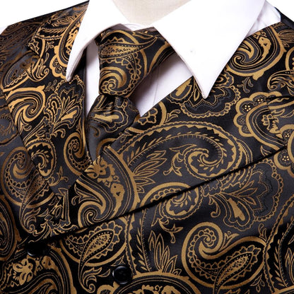 Men's Vests and Tie Business Formal Dresses Slim Vest 4piece Hanky cufflinks for Suit Blue Paisley Waistcoat The Clothing Company Sydney