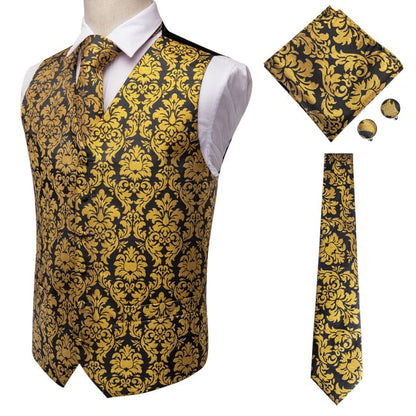 Men's Vests and Tie Business Formal Dresses Slim Vest 4piece Hanky cufflinks for Suit Blue Paisley Waistcoat The Clothing Company Sydney
