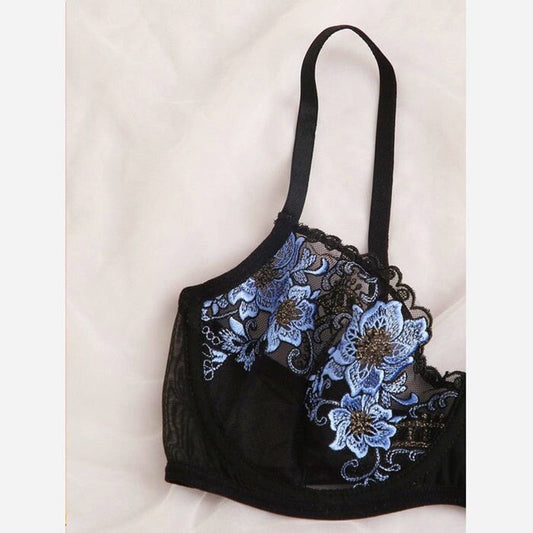 2 piece Floral Embroidery Lace Underwear Set Underwire Push Up Bra Underwear Lingerie Set The Clothing Company Sydney