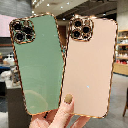 Solid Plating Lens Protection Phone Case For iPhone 12 Pro Max 11 13 Pro Max X XR XS Plus Soft TPU Cover The Clothing Company Sydney