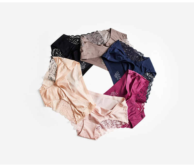 3 Pack Hollow Out Women's Panties Ice Silk Underwear Seamless Solid Sports Briefs Low Waist Underpants Lingerie Set The Clothing Company Sydney