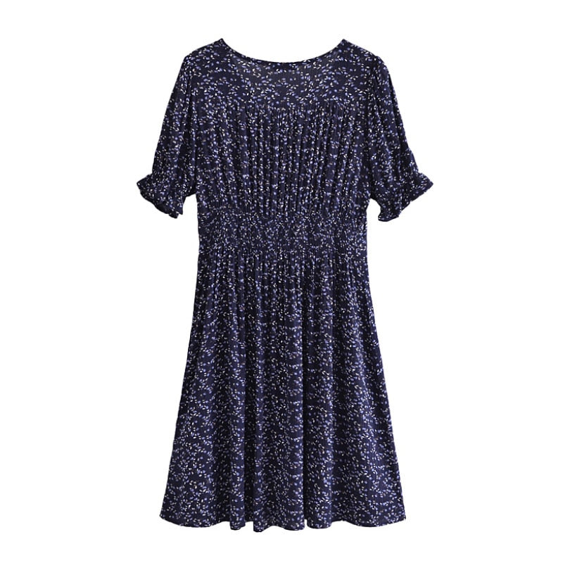 Bohemian Floral Print Mini V Neck Summer Beach Ruffle Short Sleeve A-line Buttons Casual Dress The Clothing Company Sydney