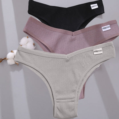 3 Pack Cotton Mix Lingerie Thongs Underwear Low-Rise Underpant Women's Panties Bikini Briefs The Clothing Company Sydney
