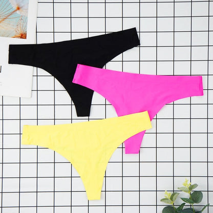 3 pack Seamless Thongs Underwear Panties Ice Silk Sports Intimate Panty G String Underpants The Clothing Company Sydney