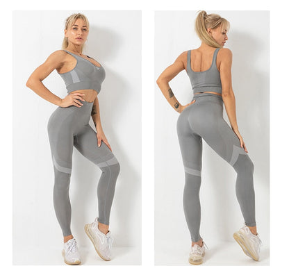 3 Piece Seamless  Women Yoga Sets Ladies Sport Gym suits Wear Running Clothes women Fitness Sport Yoga Suit Keep warm yoga clothing The Clothing Company Sydney