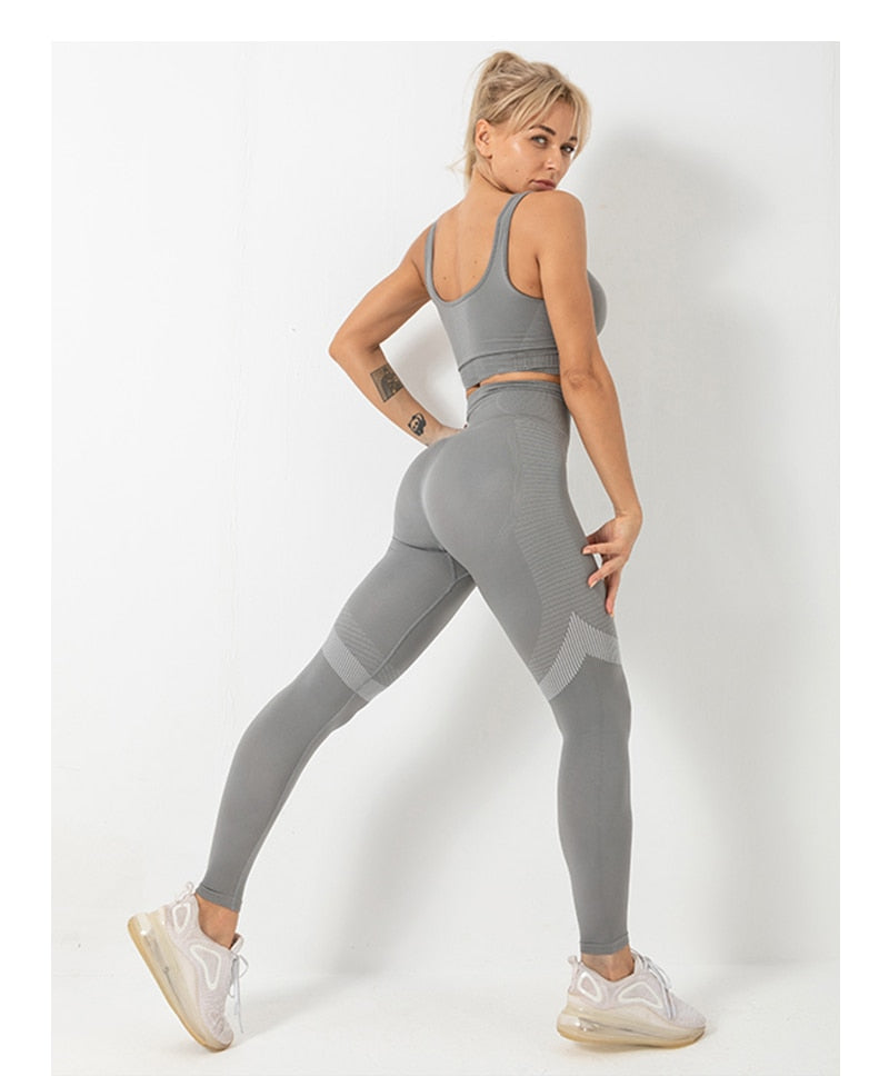3 Piece Seamless  Women Yoga Sets Ladies Sport Gym suits Wear Running Clothes women Fitness Sport Yoga Suit Keep warm yoga clothing The Clothing Company Sydney