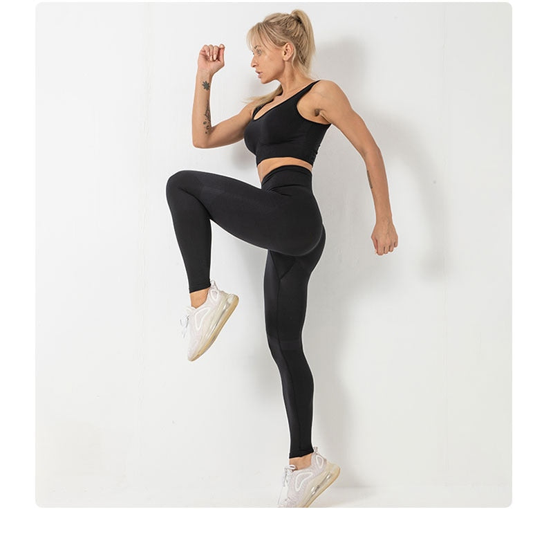 3 Piece Seamless  Women Yoga Sets Ladies Sport Gym suits Wear Running Clothes women Fitness Sport Yoga Suit Keep warm yoga clothing The Clothing Company Sydney