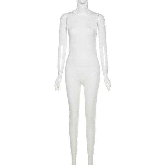 Autumn Winter Jumpsuit Streetwear Long Sleeve Bodycon Solid Sport Fitness Overalls The Clothing Company Sydney