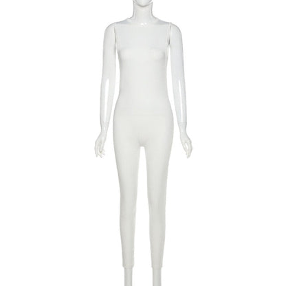 Autumn Winter Jumpsuit Streetwear Long Sleeve Bodycon Solid Sport Fitness Overalls The Clothing Company Sydney