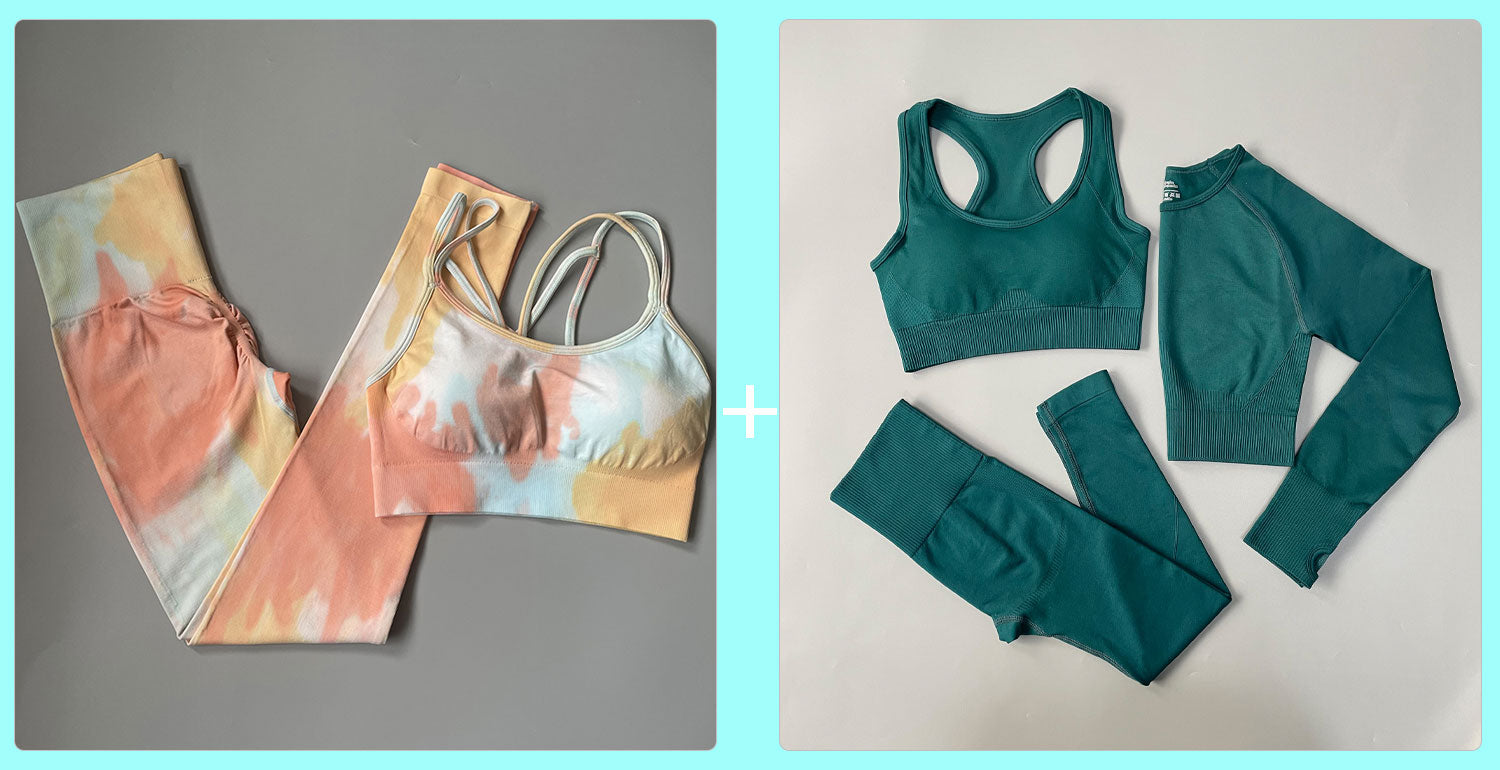 2 Piece Dye Seamless yoga set  Women gym fitness clothing sportswear sports bra high waist gym leggings sports suits yoga suits The Clothing Company Sydney