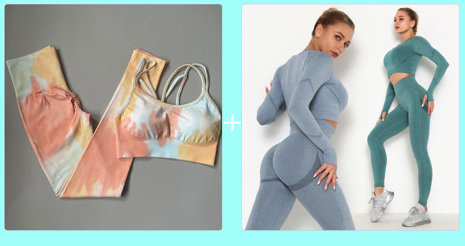 2 Piece Dye Seamless yoga set  Women gym fitness clothing sportswear sports bra high waist gym leggings sports suits yoga suits The Clothing Company Sydney