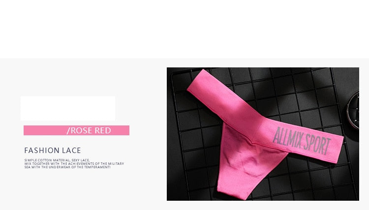 3 Pack Women's Cotton T-Back Panties Set Underwear Seamless Letter Solid Thongs G-String Low Waist Lingerie The Clothing Company Sydney