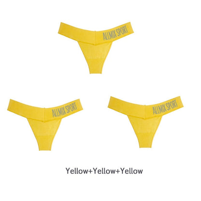 3 Pack Women's Cotton T-Back Panties Set Underwear Seamless Letter Solid Thongs G-String Low Waist Lingerie The Clothing Company Sydney