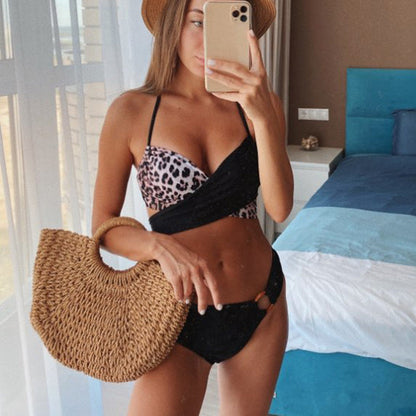 2 Piece One Shoulder Swimsuit High Waist Swimwear Ring Ribbed Brazilian Bikini Set The Clothing Company Sydney