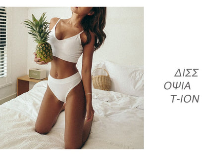 2 Piece Seamless Bra Thong Low Waist Panties Wire Free Bra Bralette Lingerie Brassiere Cotton Female Underwear Set The Clothing Company Sydney