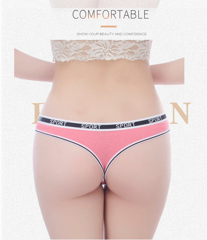 3 Pack G-string Women Panties Cotton Breathable Low Rise Ladies Underwear Solid T-Back Sport Thongs The Clothing Company Sydney