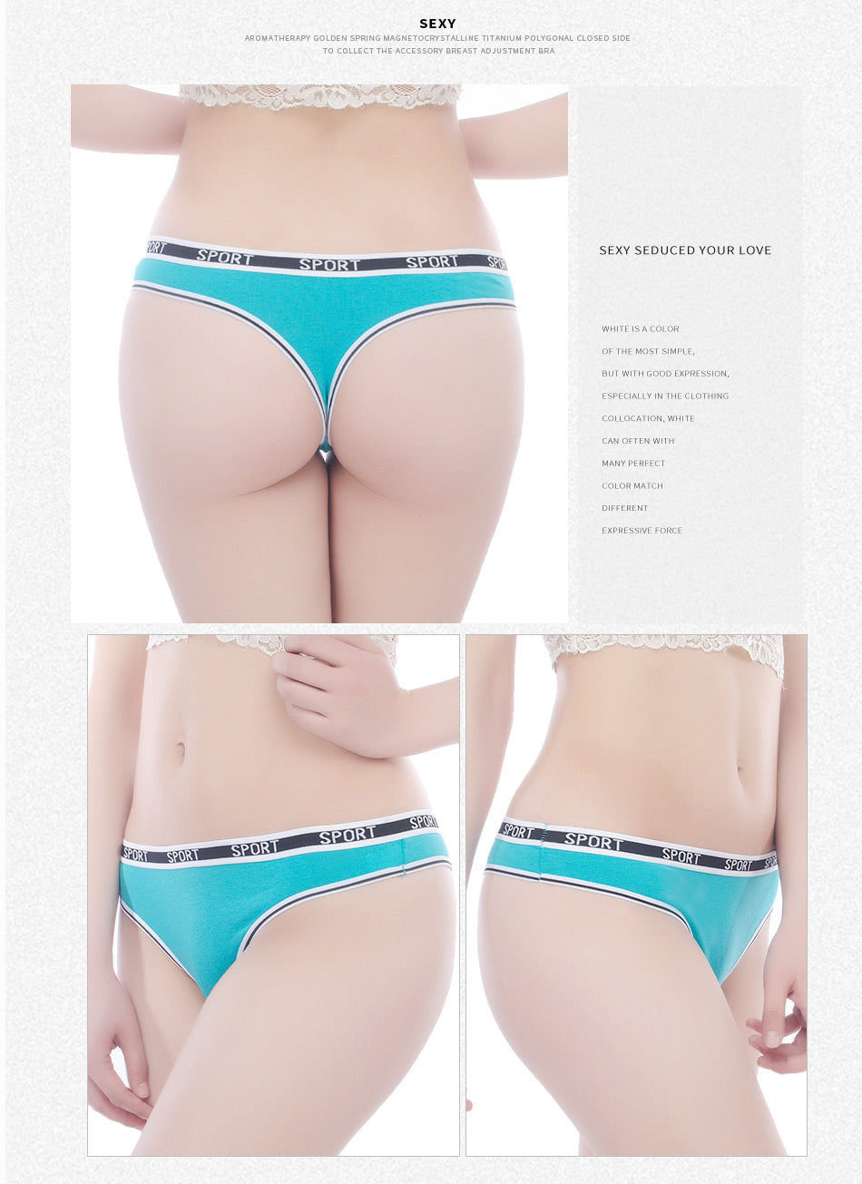 3 Pack G-string Women Panties Cotton Breathable Low Rise Ladies Underwear Solid T-Back Sport Thongs The Clothing Company Sydney