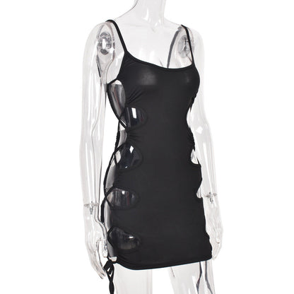 Women Hollow Out Black Mini Bandage Evening Party Night Backless Sleeveless Club Outfit Dress The Clothing Company Sydney