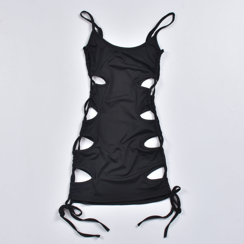 Women Hollow Out Black Mini Bandage Evening Party Night Backless Sleeveless Club Outfit Dress The Clothing Company Sydney
