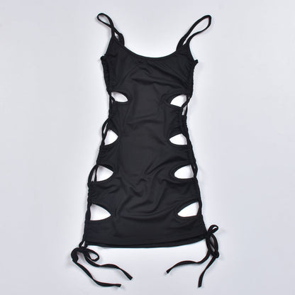 Women Hollow Out Black Mini Bandage Evening Party Night Backless Sleeveless Club Outfit Dress The Clothing Company Sydney