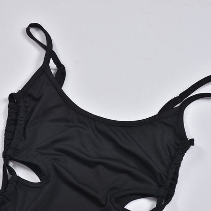 Women Hollow Out Black Mini Bandage Evening Party Night Backless Sleeveless Club Outfit Dress The Clothing Company Sydney