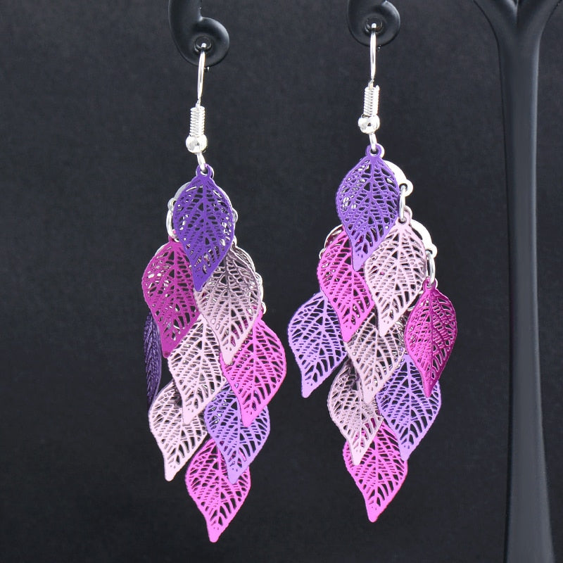 Charm White Black Enamel Gold Leaf Drop Earrings Fashion Jewelry The Clothing Company Sydney