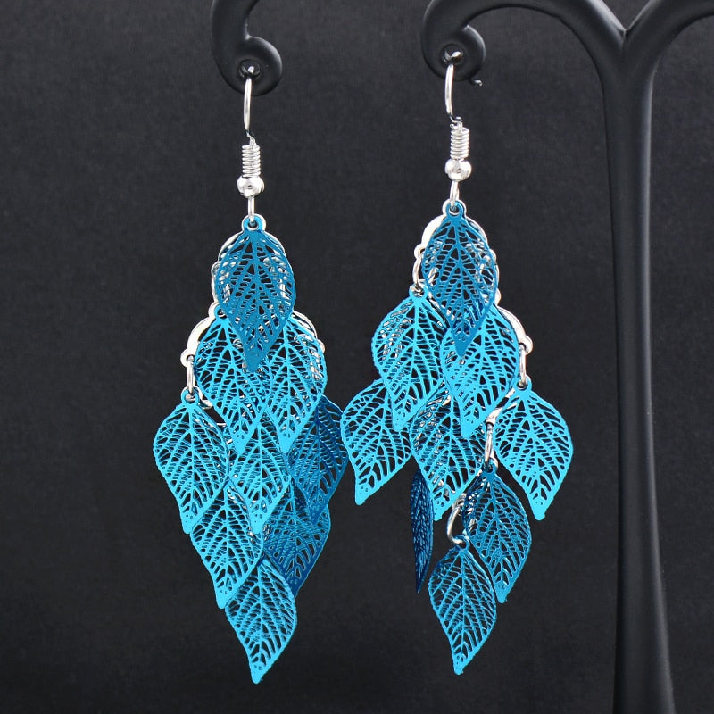 Charm White Black Enamel Gold Leaf Drop Earrings Fashion Jewelry The Clothing Company Sydney