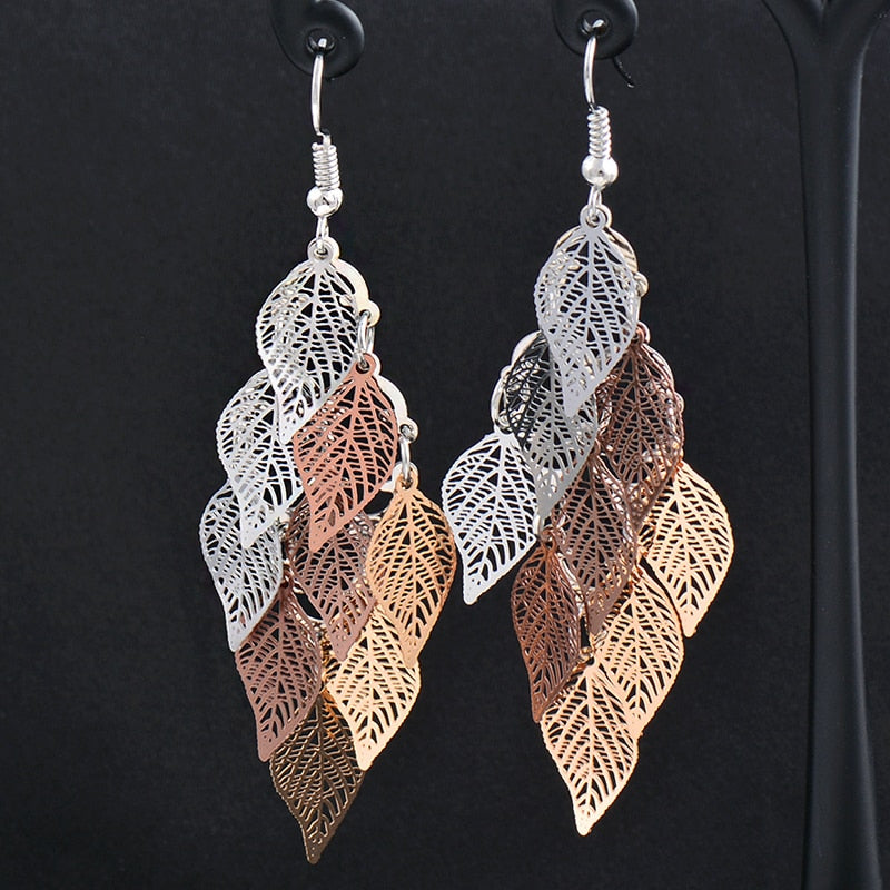 Charm White Black Enamel Gold Leaf Drop Earrings Fashion Jewelry The Clothing Company Sydney