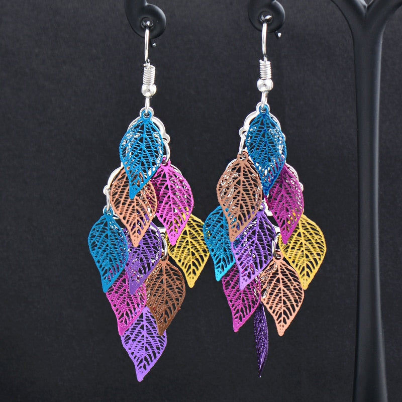 Charm White Black Enamel Gold Leaf Drop Earrings Fashion Jewelry The Clothing Company Sydney