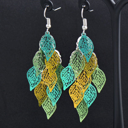 Charm White Black Enamel Gold Leaf Drop Earrings Fashion Jewelry The Clothing Company Sydney