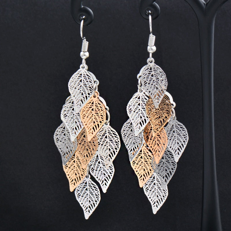 Charm White Black Enamel Gold Leaf Drop Earrings Fashion Jewelry The Clothing Company Sydney