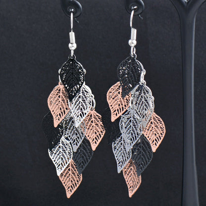 Charm White Black Enamel Gold Leaf Drop Earrings Fashion Jewelry The Clothing Company Sydney
