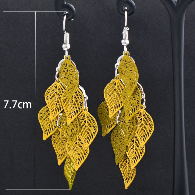 Charm White Black Enamel Gold Leaf Drop Earrings Fashion Jewelry The Clothing Company Sydney