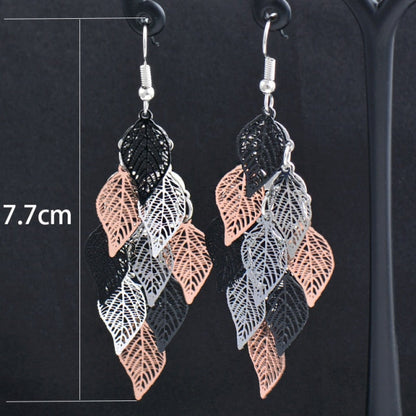 Charm White Black Enamel Gold Leaf Drop Earrings Fashion Jewelry The Clothing Company Sydney