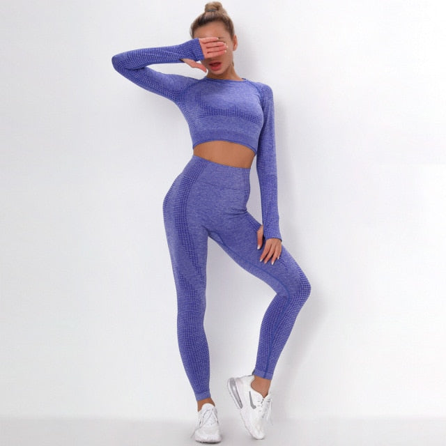 2 Piece Gym Sportwear Yoga Set Suit for Fitness Sport Outfit Seamless Leggings Sports Shorts Top Workout Set The Clothing Company Sydney