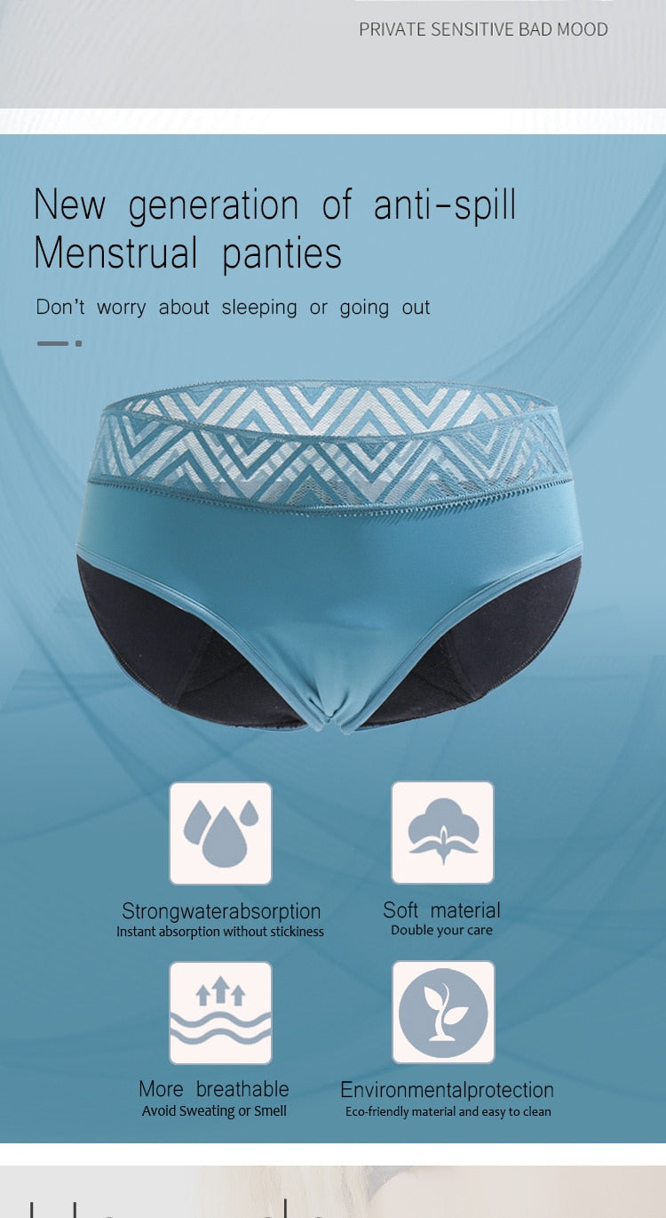 3 colors Leakproof Menstrual Panties Period Breathable Lace Lingerie Physiological Underpants 4 Layer Underwear The Clothing Company Sydney