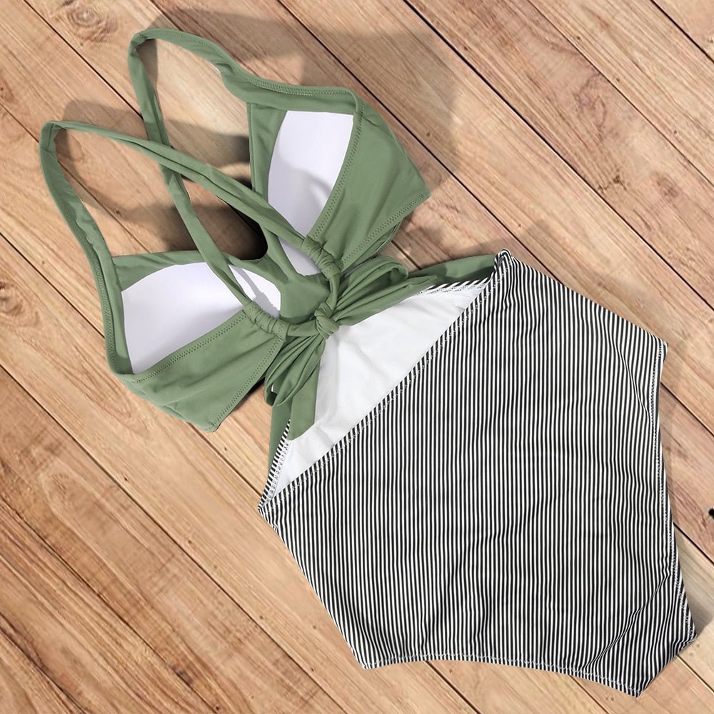 Cut Out One Piece Swimsuit Push Up Swimming Suit Bathing Suit Halter Beachwear Monokini Swimwear The Clothing Company Sydney