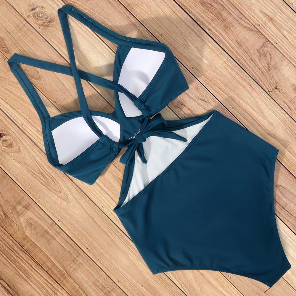 Cut Out One Piece Swimsuit Push Up Swimming Suit Bathing Suit Halter Beachwear Monokini Swimwear The Clothing Company Sydney