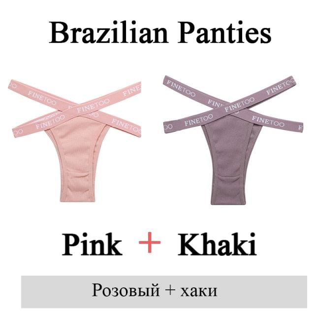 2 Pack Summer Brazilian Panties for Women Low Rise Cotton Panties Front Cross Underwear Breathable Lingerie Briefs The Clothing Company Sydney