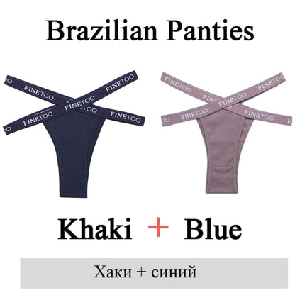 2 Pack Summer Brazilian Panties for Women Low Rise Cotton Panties Front Cross Underwear Breathable Lingerie Briefs The Clothing Company Sydney