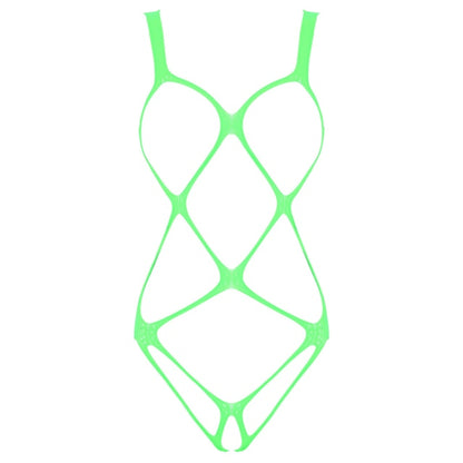 Fishnet Bodysuit Bandage Clubwear See Through Sheer Long Sleeve Open Crotch High Cut Leotard Lingerie Bodysuit The Clothing Company Sydney